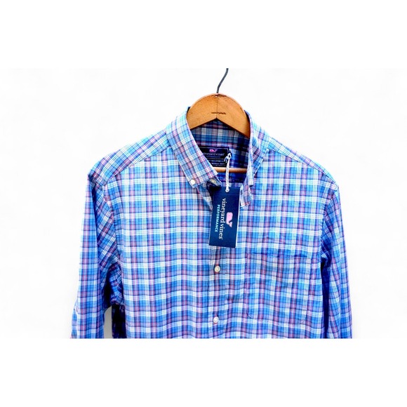 Vineyard Vines Men's Classic Fit Murray Plaid Performance Button Down Shirt M - Picture 8 of 13